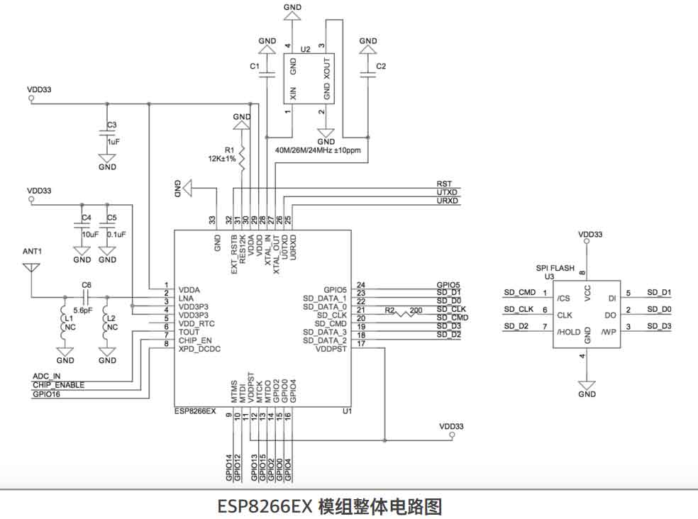 esp8266模组电路图